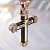 Большой мужской православный крестик из чёрного дерева и чернёного золота (Вес: 23,5 гр.)