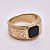 Мужская золотая печатка - перстень с чёрным ониксом (Вес: 11,5 гр.)