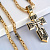 Малый клиновидный православный крест из золота с эмалью (Вес: 13 гр.)
