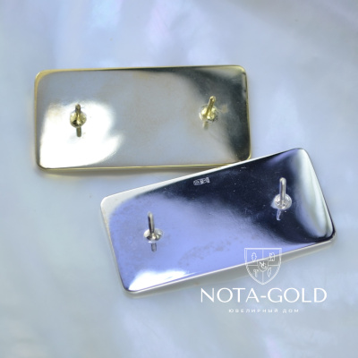 Наградные корпоративные значки из серебра с позолотой для сети магазинов (вес 15 гр.)