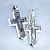 Серебряный крест с распятием, ликами святых и гравировкой Спаси и сохрани (Вес: 10 гр.)