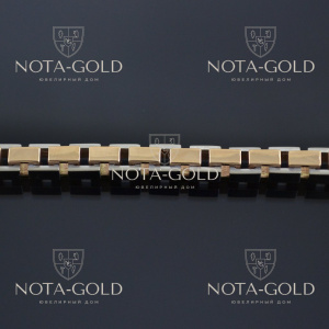 Золотая цепочка из двух видов золота плетение Рептилия (цена за грамм)