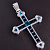 Большой серебряный крест с нанотопазами (Вес 92,3 гр.)