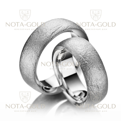 Обручальные кольца с необычной  фактурной поверхностью на заказ (Вес пары: 20 гр.)