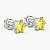 Серьги пусеты-гвоздики с желтыми бриллиантами 0,5 ct 5 мм (Вес 1,5 гр.)