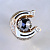 Мужская именная печатка Подкова из золота с эмалью, инициалами, бриллиантами и звёздчатым бриллиантом Клиента (Вес: 26 гр.)