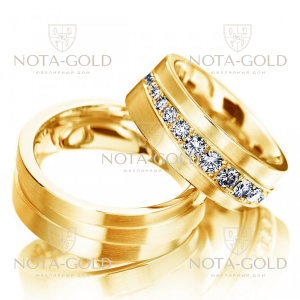 Эксклюзивные обручальные кольца с бриллиантами на заказ (Вес пары: 14 гр.)