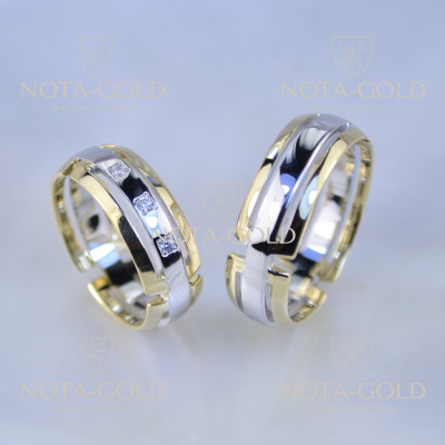 Обручальные кольца с бриллиантами на заказ (Вес пары: 10 гр.)