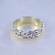 Женское кольцо с узорами без камней из двухцветного золота (Вес: 4,5 гр.)