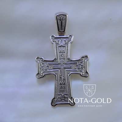 Крест из платины с орнаментом и чернением (Вес 13,5 гр.)