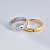 Золотые узкие обручальные кольца из желтого и белого золота с рубинами (Вес пары 8,7 гр.)