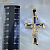 Большой мужской крест 6 см с чёрным ониксом и бриллиантами из позолоченного серебра (Вес: 23 гр.)