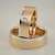 Двухцветные обручальные кольца двухцветные с квадратным бриллиантом Принцесса (Вес пары: 14 гр.)