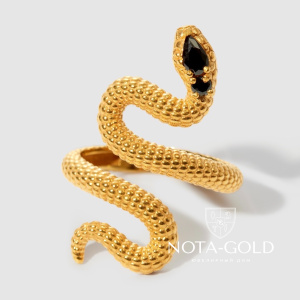 Безразмерное золотое кольцо Змея (Вес 5,2 гр.)