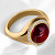 Кольцо из желтого золота с крупным гладким рубином и бриллиантами (Вес 11 гр.)
