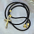 Золотой именной крест с гравировкой на кожаном плетёном шнурке с золотыми концевиками (Вес: 12,5 гр.)