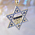 Золотая подвеска Звезда Давида с бриллиантами и сапфирами (Вес: 14 гр.)