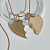Парные золотые подвески в форме сердца с гравировкой имён (Вес: 10 гр.)