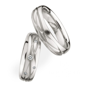 Обручальные кольца из серебра / белого золота на заказ в растительном стиле i693 (Вес пары: 13 гр.)