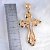 Золотой мужской крест с изумрудами эксклюзивного дизайна Распятие Иисуса Христа и лик Николай Чудотворец (Вес: 36 гр.)