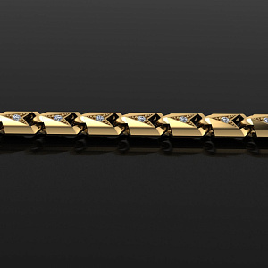 Золотая цепочка эксклюзивное плетение Рыбка с бриллиантами (Вес 49 гр.)