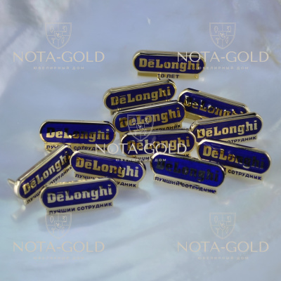 Партия золотых значков с фирменной символикой для Компании (Вес: 4,5 гр.)