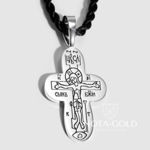 Нательный крестик из белого золота с гравировкой (Вес 16 гр.)