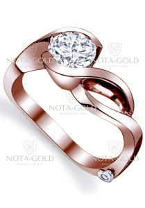 Помолвочное кольцо с двумя бриллиантами 0,521 карат (Вес: 4,5 гр.)