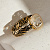 Кольцо узором тигра из золота с чернением и сапфиром клиента (Вес: 8 гр.)