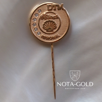 Золотые значки с драгоценными камнями на заказ с логотипом Компании