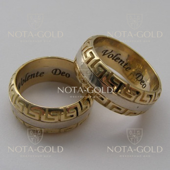 Обручальные кольца с орнаментом египетским на заказ (Вес пары: 13 гр.)