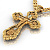 Мужской крест большого размера из жёлтого золота с ажуром (Вес: 32 гр.)