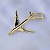 Кулон-подвеска пассажирский самолёт жёлтое золото (Вес: 3 гр.)