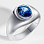 Мужское кольцо из белого золота с овальным сапфиром (Вес 10,3 гр.)