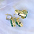 Ювелирный комплект серьги и кольцо из жёлтого золота с изумрудами и бриллиантами (Вес: 24 гр.)