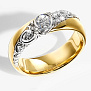 Ажурное женское кольцо из двух видов золота с бриллиантами (Вес 6,8 гр.)