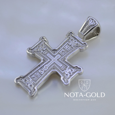 Крест из платины с орнаментом и чернением (Вес 13,5 гр.)