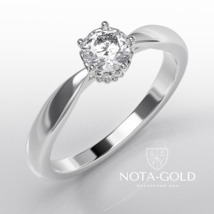 Золотое помолвочное кольцо с бриллиантом (Вес 2,2 гр.)