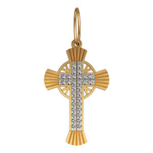 Крест нательный двухцветный 5076 (Вес: 2,27 гр.)