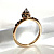 Женское кольцо из желтого золота с метеоритом и черными бриллиантами (Вес 1,9 гр.)