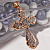 Золотой эксклюзивный православный крест с сапфирами Распятие Иисуса Христа и лик Божья Матерь (Вес: 36 гр.)