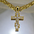 Комплект Мужской крест из жёлтого золота (Вес: 23 гр.) с золотой цепочкой плетения Краб Большой (Вес: 100 гр.)