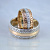 Двухцветные обручальные кольца с узором и бриллиантами (Вес пары: 15 гр.)