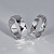 Граненые обручальные кольца из белого золота с бриллиантами в женском кольце (Вес пары 12,6 гр.)
