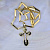 Нательный двухцветный крест с распятием на цепочке плетение Санрэй (Вес: 35,5 гр.)