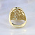 Мужское кольцо-печатка Тройной Инь-Янь из жёлтого золота с чёрным ониксом (Вес: 23 гр.)