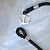Кожаный плетёный браслет на два оборота с застёжкой в виде морского якоря из белого золота (Вес: 7 гр.)