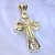 Серебряный крест с позолотой ручной работы Спаси и сохрани с ликами святых, бриллиантами и изумрудами (Вес 12 гр.)