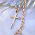 Крест из красно-белого золота Спаси и сохрани с распятием на цепочке плетение Гелиос (Вес: 24 гр.)