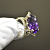 Эксклюзивное женское кольцо из белого золота с крупным аметистом и бриллиантами (Вес: 9 гр.)